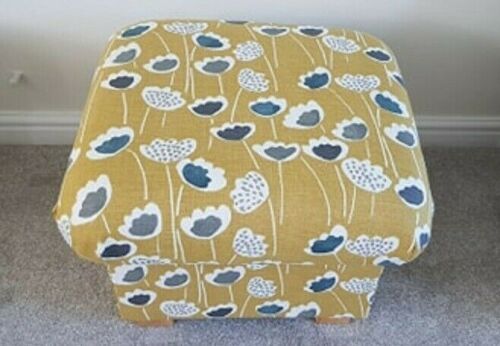 Prestigious Fabric Footstools Pouffes Foot Rest Retro Ochre Floral Dinosaurs New - Picture 28 of 56