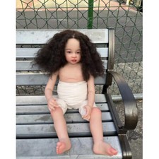 30" Reborn Baby Doll Painted Kit Toddler Girl Hand-Rooted Long Hair DIY Parts