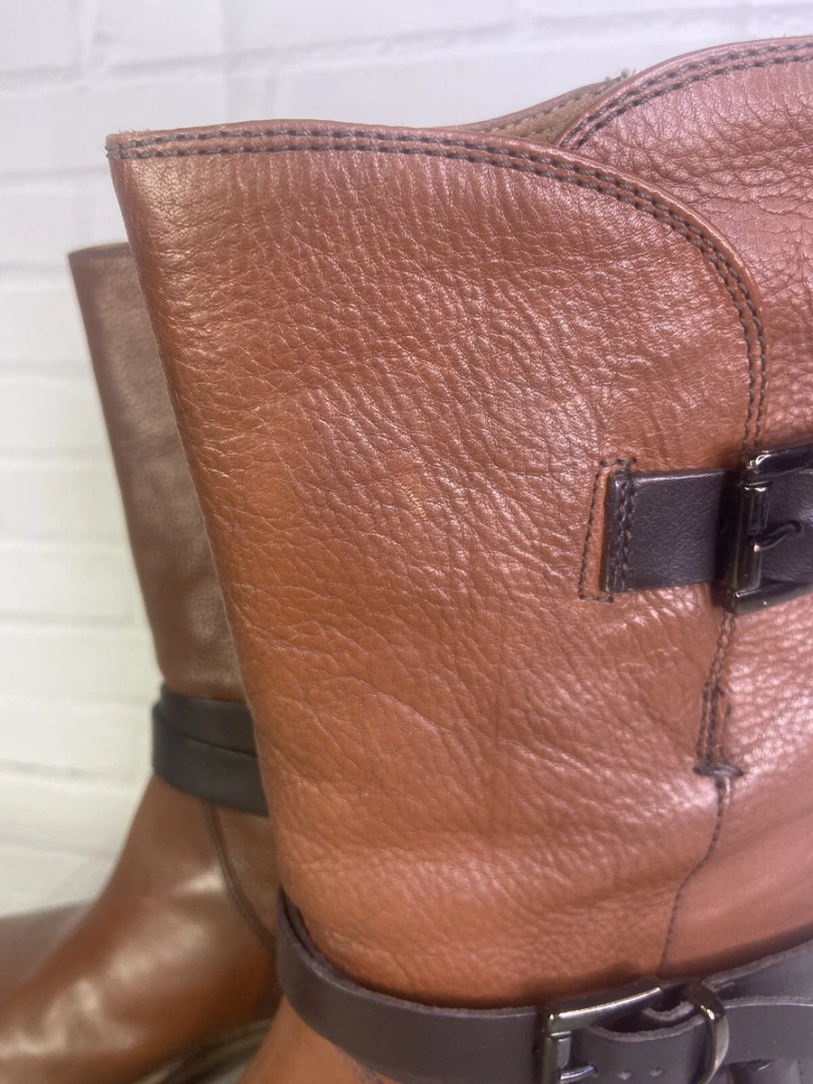 Clark s Volara Melody Rust Leather Motorcycle Boots Biker Women s Size 9.5 M