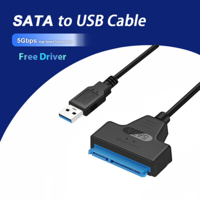 USB 3.0 TO SATA Adapter Konverter Kabel für SATA Externe 2.5'' HDD SSD Festplatte