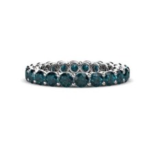 TriJewels London Blue Topaz Eternity Ring Stackable 2 1/2 ctw 14K Gold JP:150373