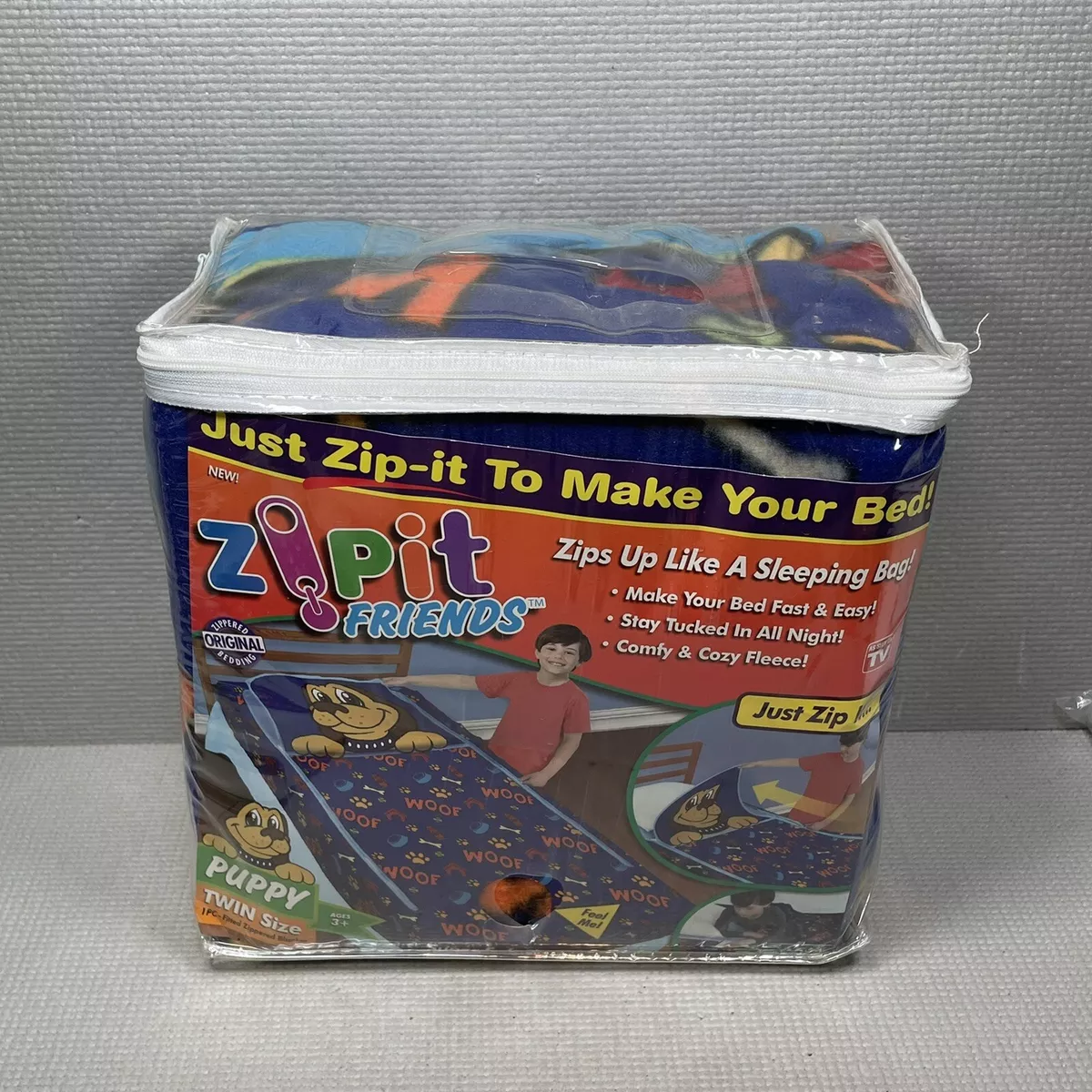Zipit Friends Puppy Bedding Fleece Twin Bed Zippered Comforter 38