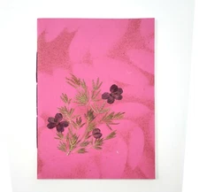 Handmade Notebook - Manfarita 5.5" x7.4" 100 pages - Pink Flower