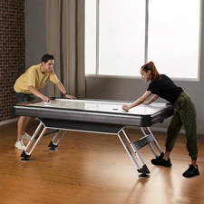 AIR HOCKEY TABLE TOP WITH AIR AIRHOCKET GAME MD SPORTS 7 FT+ PUCKS PUSHERS NEW ~