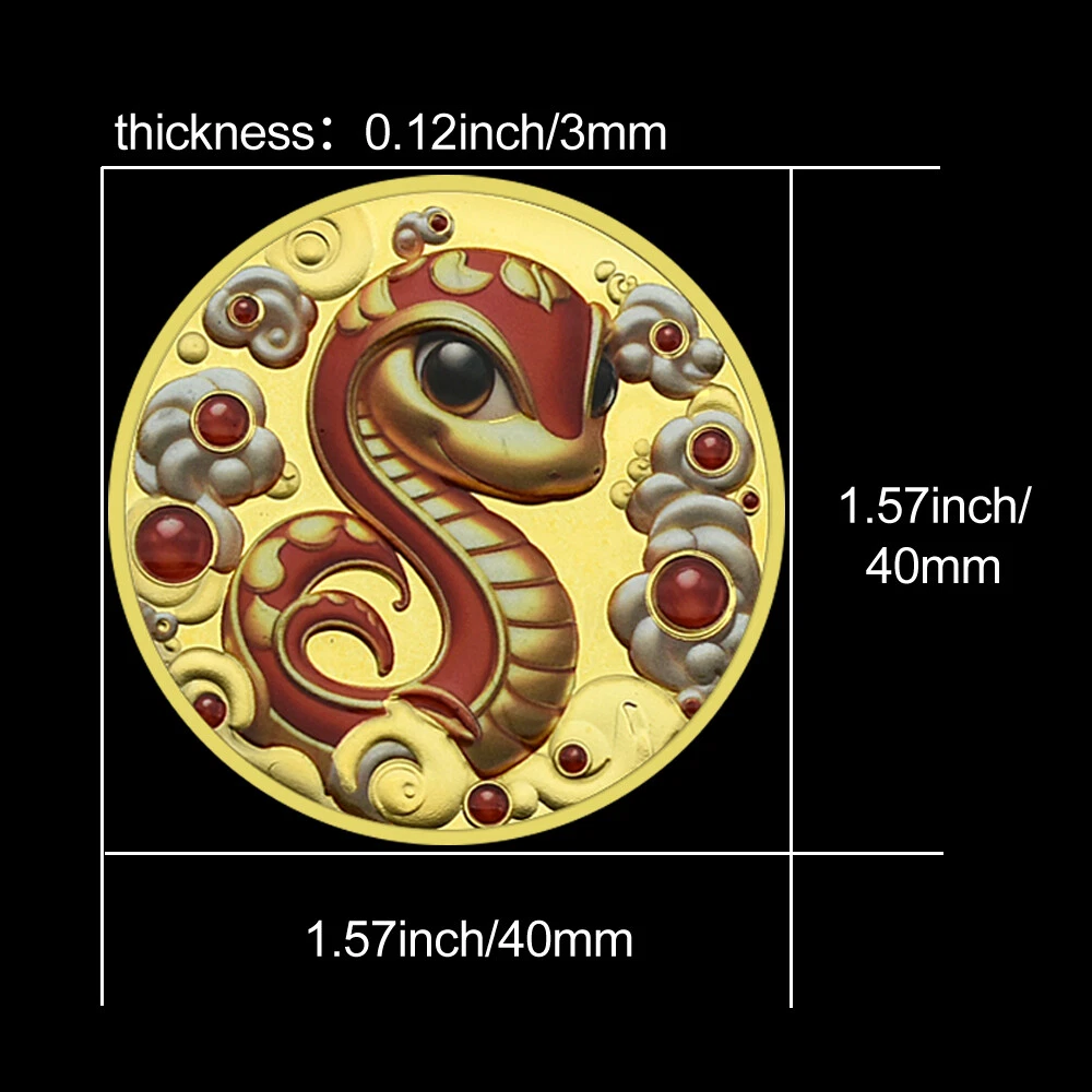 Лот из 2 памятных металлических монет «Двенадцать знаков зодиака — год Змеи». Монета-вызов — изображение 11 из 17