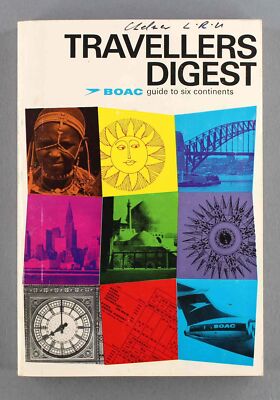 BOAC TRAVELLERS DIGEST GUIDE TO SIX CONTINENTS 1967 BOOK ROUTE MAP VC10 707