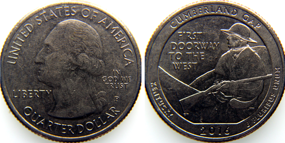 2016 P Cumberland Gap Quarter - Doubled Die Variety WDDR-010