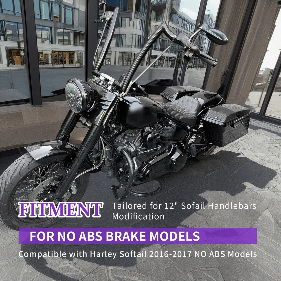 Kit de cable de embrague extendido Harley Softail Fat Boy 12"" barra para 2016-2017 sin ABS Foto 2 de 4