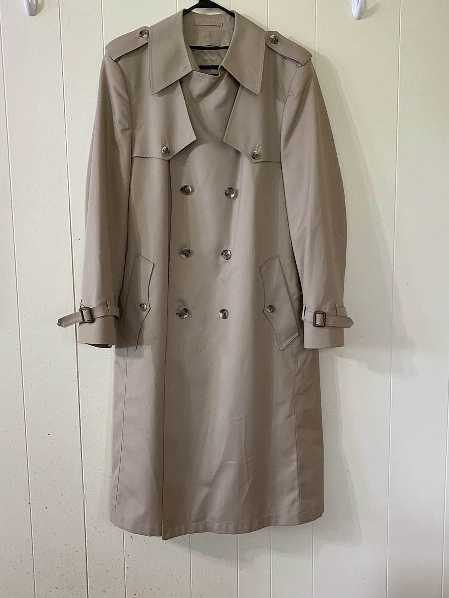 Christian Dior Monsieur Paris Size 44L Trench Coat Removable Wool Lining No  Belt