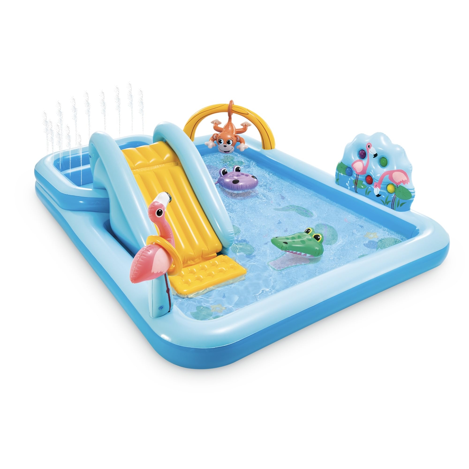 Jungle Adventure Inflatable Pool for Kids with Slide and Gam