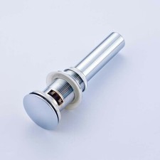 Chrome Vessel Sink Drain Bathroom Faucet Sink Pop Up Drain Stopper with Overflow