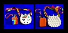 2pc Gift Set L push pop bubble sensory fidget toy Shoulder Bag 5   Purse 3.5  