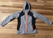 Avalanche Women's Fleece jacket Full Zip Gray Hooded Soft Shell - Size S
