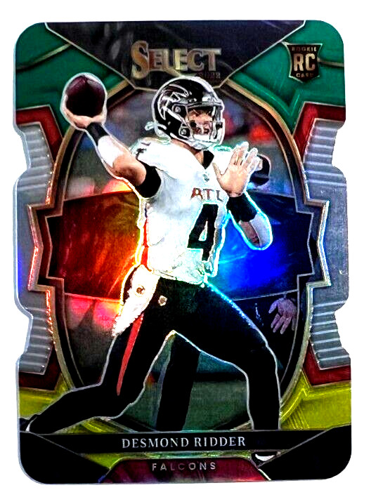 2022 Panini Select Football #36 Desmond Ridder Rookie RC Green Yellow Die Cut