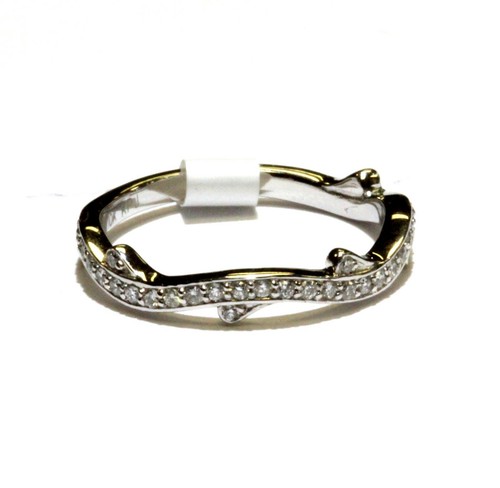 10k white gold .33ct Natural diamond contour curved freeform wedding band ring - Picture 2 of 8