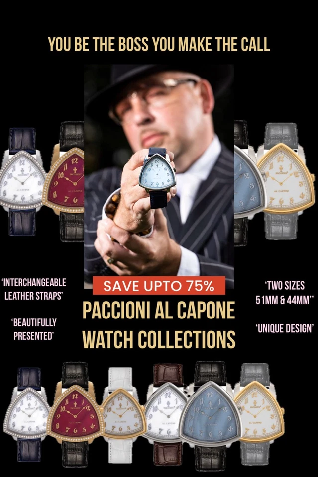 HOUSE OF TIME PACCIONI AL CAPONE & BEAUTIFULL WATCHES DESIGNED BY BELLAGIO