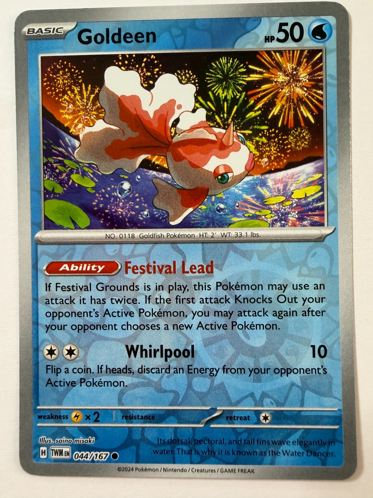 Goldeen 44/167 Reverse Holo Pokemon TCG LP