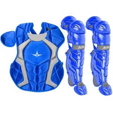 All-Star System7 Axis NOCSAE Youth Baseball Catcher's Gear Set - Royal