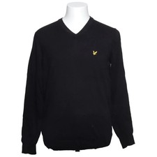 Lyle & Scott, Pullover, Größe: M, Schwarz, Baumwolle, Feinstrick, Herren #qvy