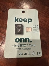 Onn. 100006050 256GB Class 10 U3 V30 microSDXC Flash Memory Card Adapter Only