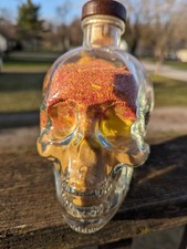 Glass Bottle Skull Vintage Glass Bottle Handmade Skull Sand Bottle Office Decor