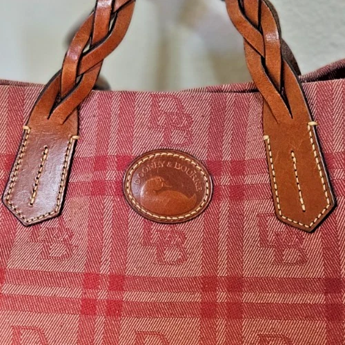 Bolso de Mano Dooney & Bourke Vintage para Mujer - Patrón de Cuadros de Lona Roja Foto 2 de 4