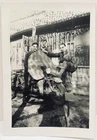 Three US Army Soldiers Military Motorcycle Vintage WWII Snapshot Photo 1940s