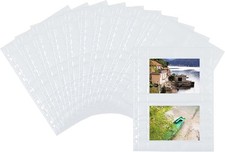 HERMA 7563 Fotoh&uuml;llen f&uuml;r Ordner, 250 St&uuml;ck, 10x15 cm quer, 2 F&auml;cher geteilt