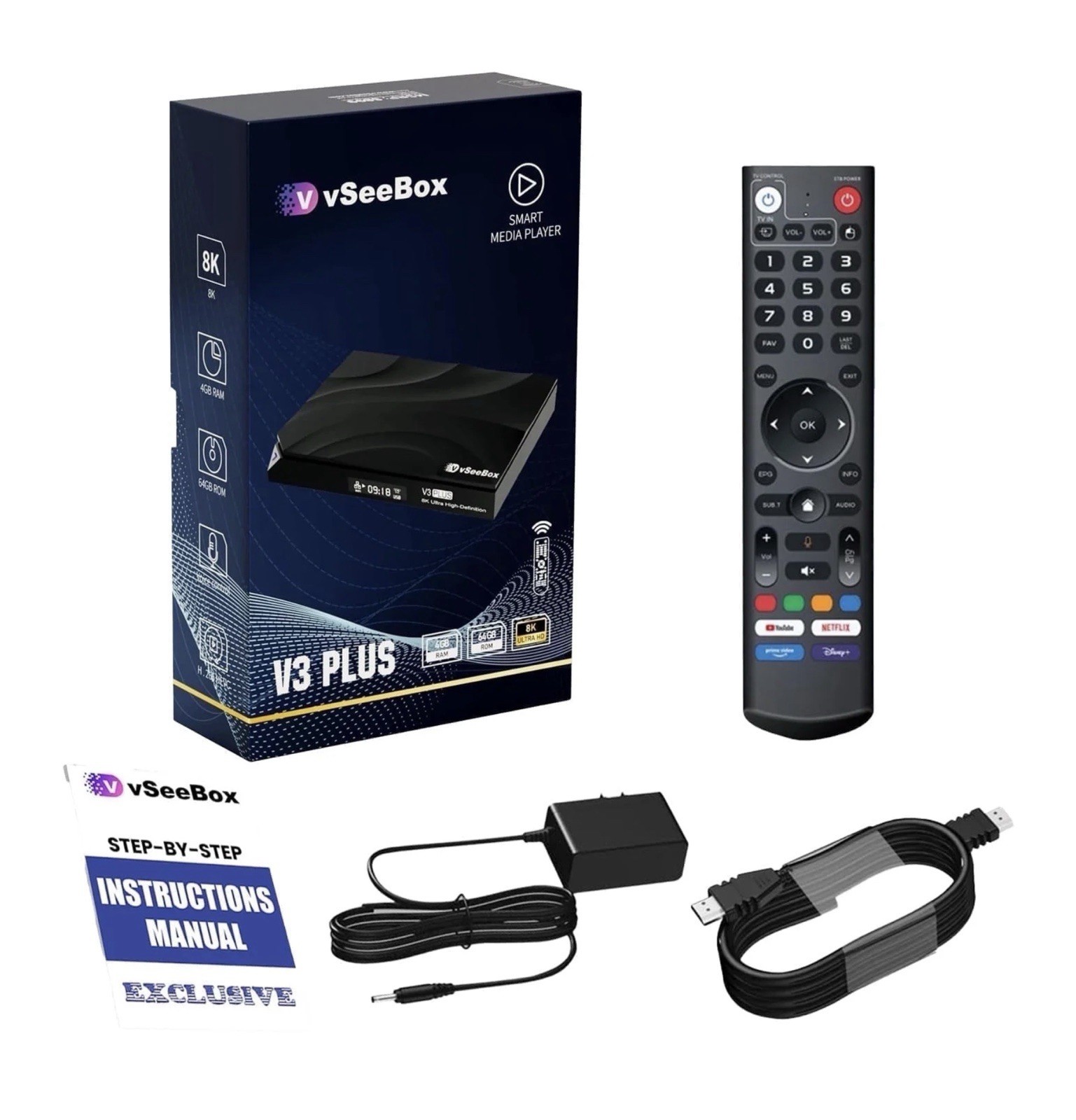 VSeeBox V3 Plus 64GB Up to 8K Android TV Box &ndash; Authorized 