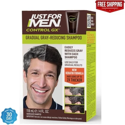 Just For Men Control GX Grey Reducing Shampoo, Gradually Colors Hair, 4 Ounce - Picture 1 of 5