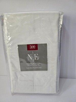Noble Excellence 500 Thread Count Two King Egypt Cotton Pillowcases New