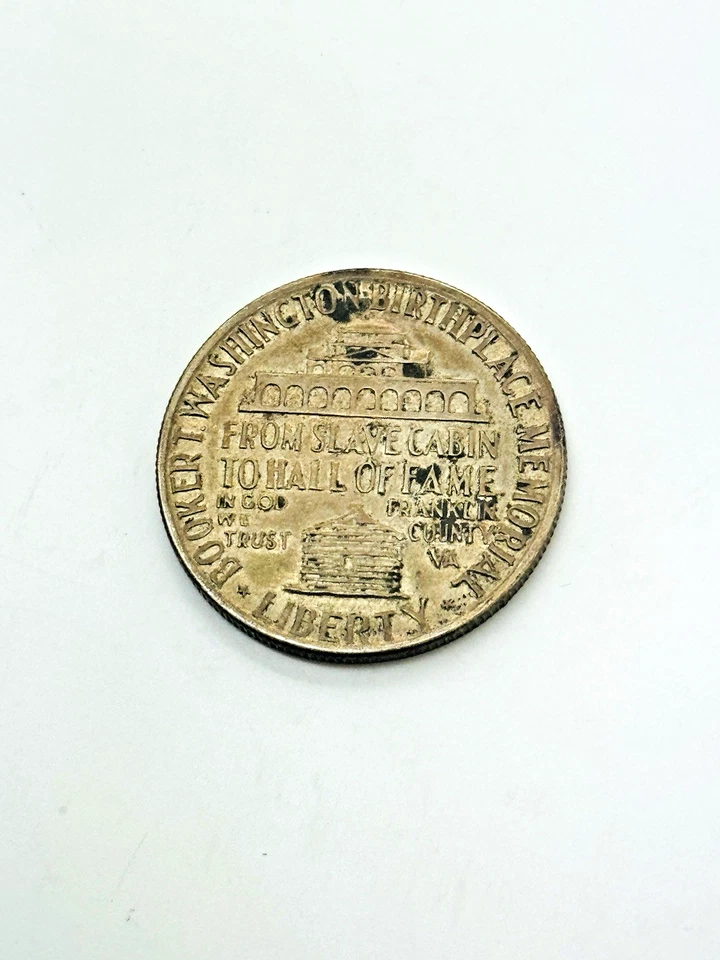 1946-D BOOKER T. WASHINGTON Commemorative Silver Half Dollar 50c TONING ~NR~ - Image 3 of 4