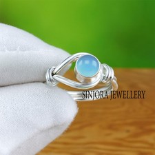 Chalcedony Gemstone 925 sterling silver handmade Gift Ring US size 5 to 13