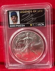 2021P SILVER EAGLE BASEBALL LEGENDS OF LIFE MIKE PIAZZA MS70 FIRST STRIKE T1