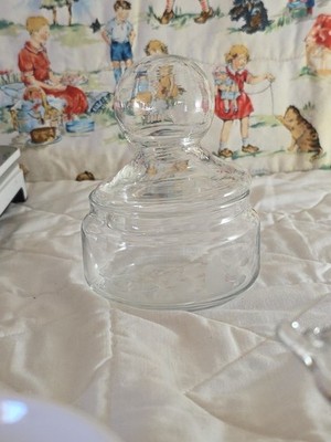 VNTG Princess House Crystal Canister with Lid Heritage Pattern