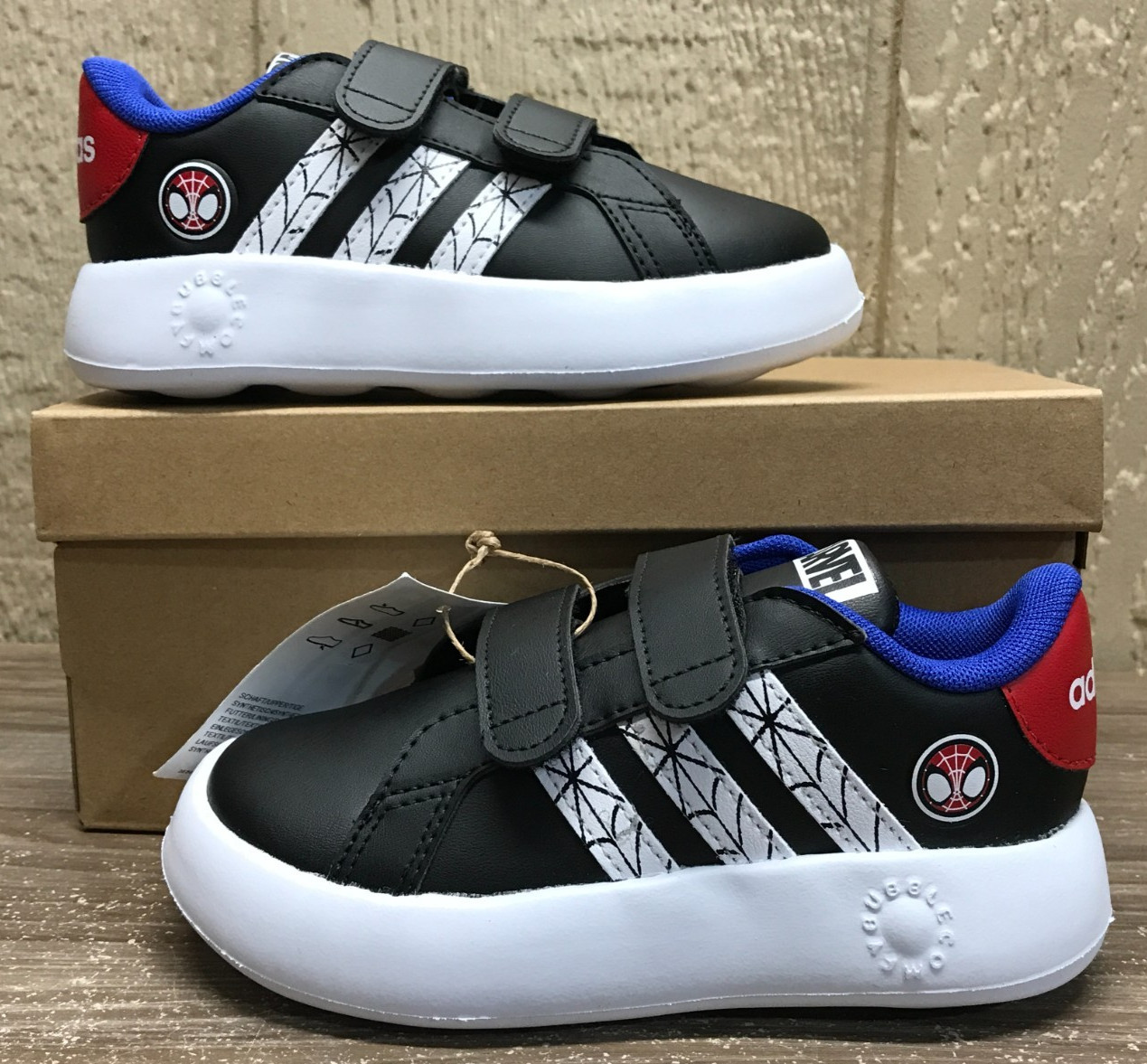Adidas Marvel Grand Court Spider-man Little Kids 9.5 K. Sneakers Shoes – Black Adidas Marvel Grand Court Spider-man Little Kids 9.5 K. Sneakers Shoes – Black