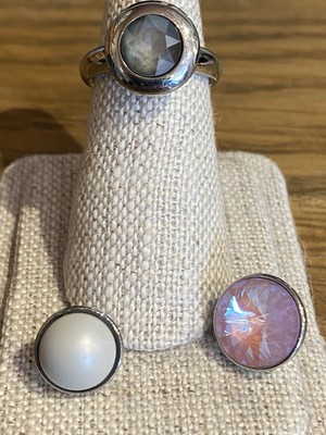 Authentic Qudo Ring Size 6.5 &  3 Interchangeable Toppers Brand New Retail $ 170