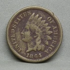 1864 CN INDIAN HEAD CENT, Good details (W3-5)