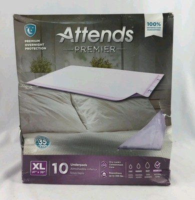 Attends Premier Underpad Heavy Absorbency 30 X 36 Inch 10 Ct Damaged Box