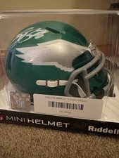 Saquon Barkley Auto Kelly Green Mini Helmet Green Visor COA Certified INCLUDED!