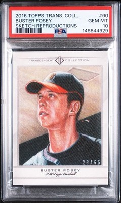 Buster Posey 2016 Transcendent Sketch Reproductions JERSEY # 28/65 PSA 10 GEM MT