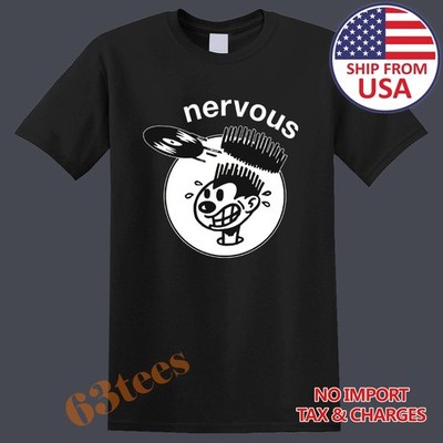 Nervous Records Men's Black Size S to 5XL