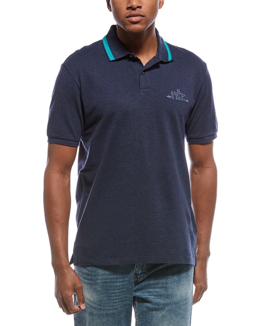 Рубашка поло Scotch - Soda Pique мужская синяя M