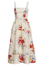 NEW, REFORMATION Everett Linen Midi Sundress in Soprano sz 12 #MD2521