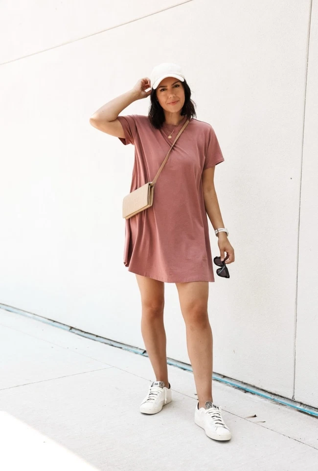 Vestido Camiseta Lululemon All Yours Mujer Talla 12 Rosa Athleisure SS Pullover Foto 2 de 4