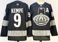 Mens Adrian Kempe Kings Black Jersey All Stitched
