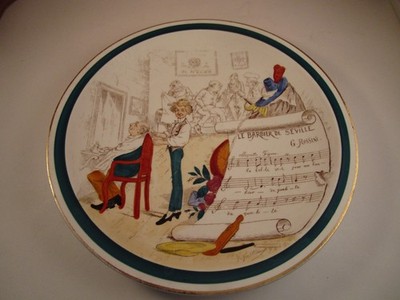 Vintage Creil et Monterey Sujets Musicaux Barbier de Seville Plate