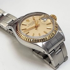 W/Papers 1975 Rolex Ladies Date 26 mm Two Tone Oyster Champagne Watch 6917 7