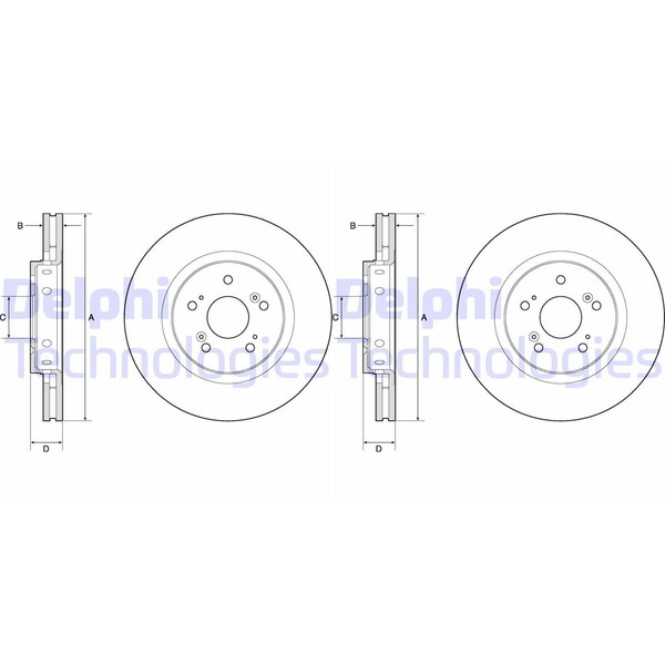 2X Delphi Bremsscheiben 315Mm BelÜFtet Vorne Passend FÜR Honda CR-V | BG4808C-image