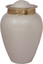 Pearl White Cremation Urn  Human Ashes Adult Memorial Urn, Burial, Funeral Crem